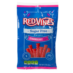 RED VINES SUGAR FREE STRAWBERRY TWISTS 5 OZ PEG BAG