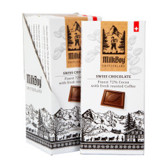 MILKBOY 72% SWISS DARK CHOCOLATE ROAST COFFEE 3.5 OZ BAR