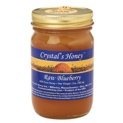 CRYSTAL'S HONEY RAW BLUEBERRY HONEY 17 OZ JAR