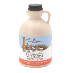 HIDDEN SPRINGS ORGANIC RICH TASTE VERMONT MAPLE SYRUP 32 OZ PLASTIC JUG