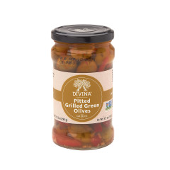 DIVINA PITTED GRILLED GREEN OLIVES 5.3 OZ JAR