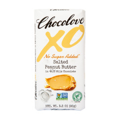 CHOCOLOVE XO NO SUGAR ADDED SALTED PEANUT BUTTER 40% MILK CHOCOLATE  3.2 OZ