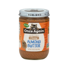 ONCE AGAIN AMERICAN NO STIR CLASSIC CREAMY ALMOND BUTTER 16 OZ JAR