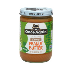 ONCE AGAIN ORGANIC NO STIR CREAMY PEANUT  BUTTER 16 OZ JAR