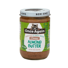 ONCE AGAIN ORGANIC NO STIR LIGHTLY TOASTED CREAMY ALMOND BUTTER 16 OZ JAR