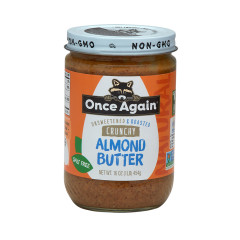 ONCE AGAIN NO STIR ROASTED CRUNCHY ALMOND BUTTER 16 OZ JAR