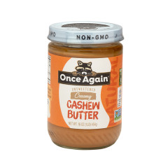 ONCE AGAIN NO SALT CREAMY CASHEW BUTTER 16 OZ JAR