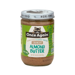 ONCE AGAIN ORGANIC LIGHTLY TOASTED CRUNCHY NO STIR ALMOND BUTTER 16 OZ JAR