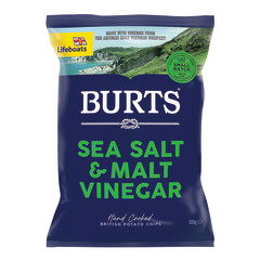 BURTS SEA SALT AND MALTED VINEGAR POTATO CHIPS 5.3 OZ BAG