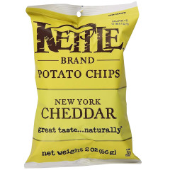 KETTLE NEW YORK CHEDDAR POTATO CHIPS 2 OZ PEG BAG