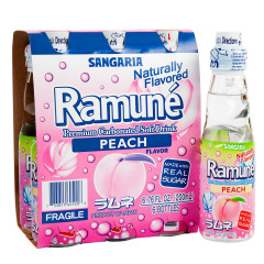 RAMUNE PEACH SODA 6.76 OZ BOTTLE