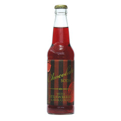 GOURMET CHOCOLATE STRAWBERRY SODA 12 OZ BOTTLE