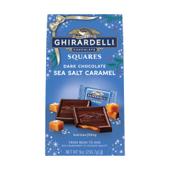 GHIRARDELLI DARK CHOCOLATE SEA SALT CARAMEL SQUARE 9 OZ LARGE BAG