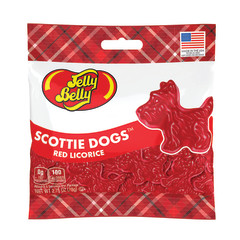 JELLY BELLY RED LICORICE SCOTTIE DOGS 2.75 OZ PEG BAG