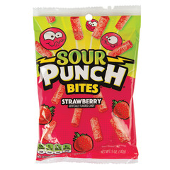 SOUR PUNCH STRAWBERRY BITES 5 OZ PEG BAG *SF DC ONLY*