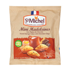 ST. MICHEL MINI MADELEINES SPONGE CAKE WITH CHOCOLATE CHIPS 6.17 OZ BAG