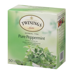 TWININGS PURE PEPPERMINT HERBAL TEA 50 CT BOX