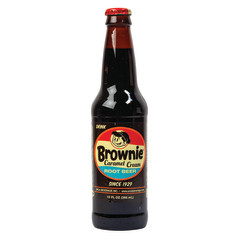 BROWNIE CARAMEL ROOT BEER SODA 4 PK 12 OZ BOTTLE