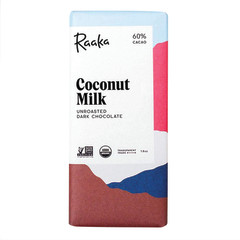 RAAKA BAR 60% DARK CHOCOLATE COCONUT MILK 1.8 OZ BAR