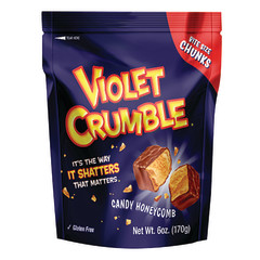 VIOLET CRUMBLE BITE SIZE MILK CHOCOLATE CHUNKS 6 OZ POUCH