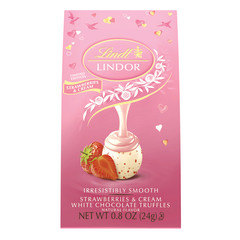 LINDT LINDOR STRAWBERRY & CREAM MINI BAG 0.8 OZ POUCH