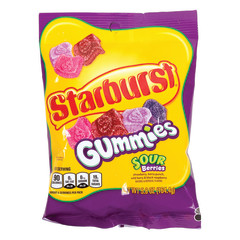 STARBURST SOUR BERRIES GUMMIES 5.8 OZ PEG BAG