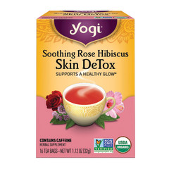 YOGI TEA ROSE HIBISCUS  SKIN DETOX TEA 16 CT BOX