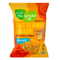 FROM THE GROUND UP BUTTERNUT SQUASH SALTED TORTILLA CHIPS 4.5 OZ BAG