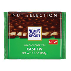 RITTER BAR MILK CHOCOLATE WITH CASHEW 3.5 OZ