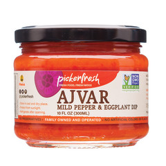 PICKERFRESH MILD AJVAR PEPPER AND EGGPLANT SPREAD 10 OZ JAR