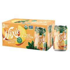 NIXIE ORGANIC PEACH BLACK TEA SPARKLING WATER 3 PACK 12 OZ CAN