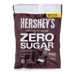 HERSHEY'S ZERO SUGAR MILK CHOCOLATE CANDY 3 OZ PEG BAG