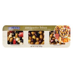 DELALLO ANTIPASTO BITES 3 WAY ENTERTAINING TRAY 12 OZ PACK