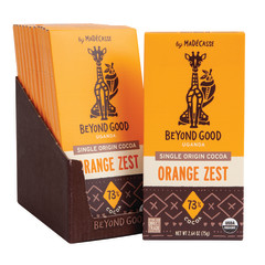 MADECASSE BEYOND GOOD 73% CHOCOLATE ORANGE ZEST 2.64 OZ BAR