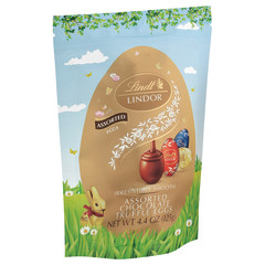 LINDT LINDOR ASSORTED CHOCOLATE TRUFFLE EGGS 4.4 OZ POUCH