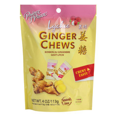 PRINCE OF PEACE LYCHEE GINGER CHEWS 4 OZ POUCH