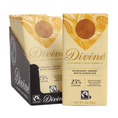 DIVINE WHITE CHOCOLATE 3 OZ BAR