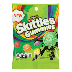 SKITTLES SOUR GUMMIES 5.8 OZ PEG BAG