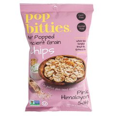 POP BITTIES PINK HIMALAYAN SALT ANCIENT GRAIN CHIPS 4.5 OZ BAGS