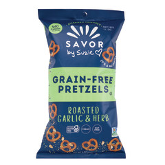 SAVOR BY SUZIE ROASTED GARLIC & HERB PRETZELS 5 OZ BAG