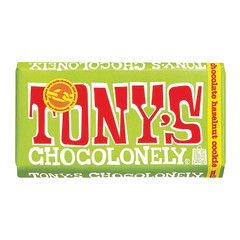 TONY'S CHOCOLONELY MILK CHOCOLATE COOKIE HAZELNUT 6.35 OZ LARGE BAR