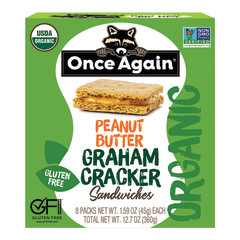 ONCE AGAIN ORGANIC PEANUT BUTTER GRAHAM SANDWICH 1.59 OZ BOX