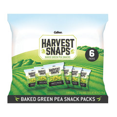 CALBEE HARVEST SNAPS LIGHTLY SALTED SNAP PEA SNACKS  6CT 1 OZ BAG