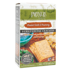 PARTNERS ROASTED GARLIC & ROSEMARY HORS DOEUVRE CRACKERS 4.4 OZ BOX