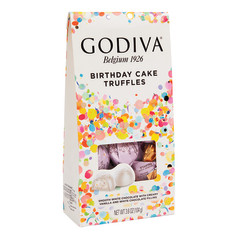 GODIVA BIRTHDAY CAKE TRUFFLES 3.6 OZ GABLE BOX