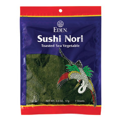 EDEN SUSHI NORI TOASTED SEA VEGETABLE 0.6 OZ PEG BAG