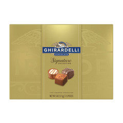 GHIRARDELLI SIGNATURE COLLECTION PRALINES 6 OZ GOLD GIFT BOX