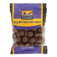 PDC CLEAR WINDOW BAG MILK CHOCOLATE MALT BALLS PEG BAG 3.75 OZ