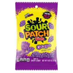 SOUR PATCH KIDS GRAPE PEG BAG 8.02 OZ