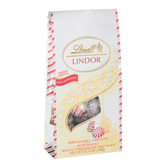 LINDT LINDOR WHITE PEPPERMINT 8.5 OZ POUCH